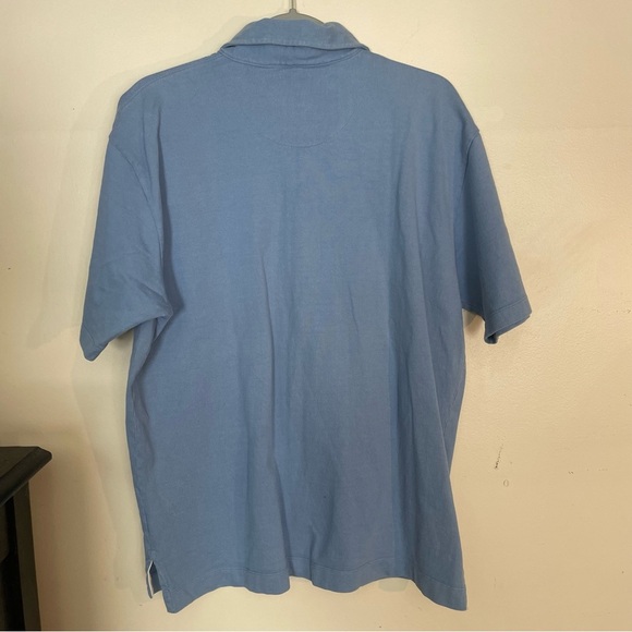 GAP men’s golf shirt short sleeve blue with white/red stripe across chest large - Picture 4 of 5